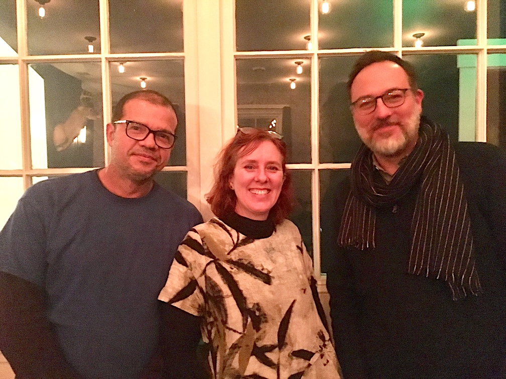 Distiller host Brandon Dawson with Luis and Anne-Marie of Firelab